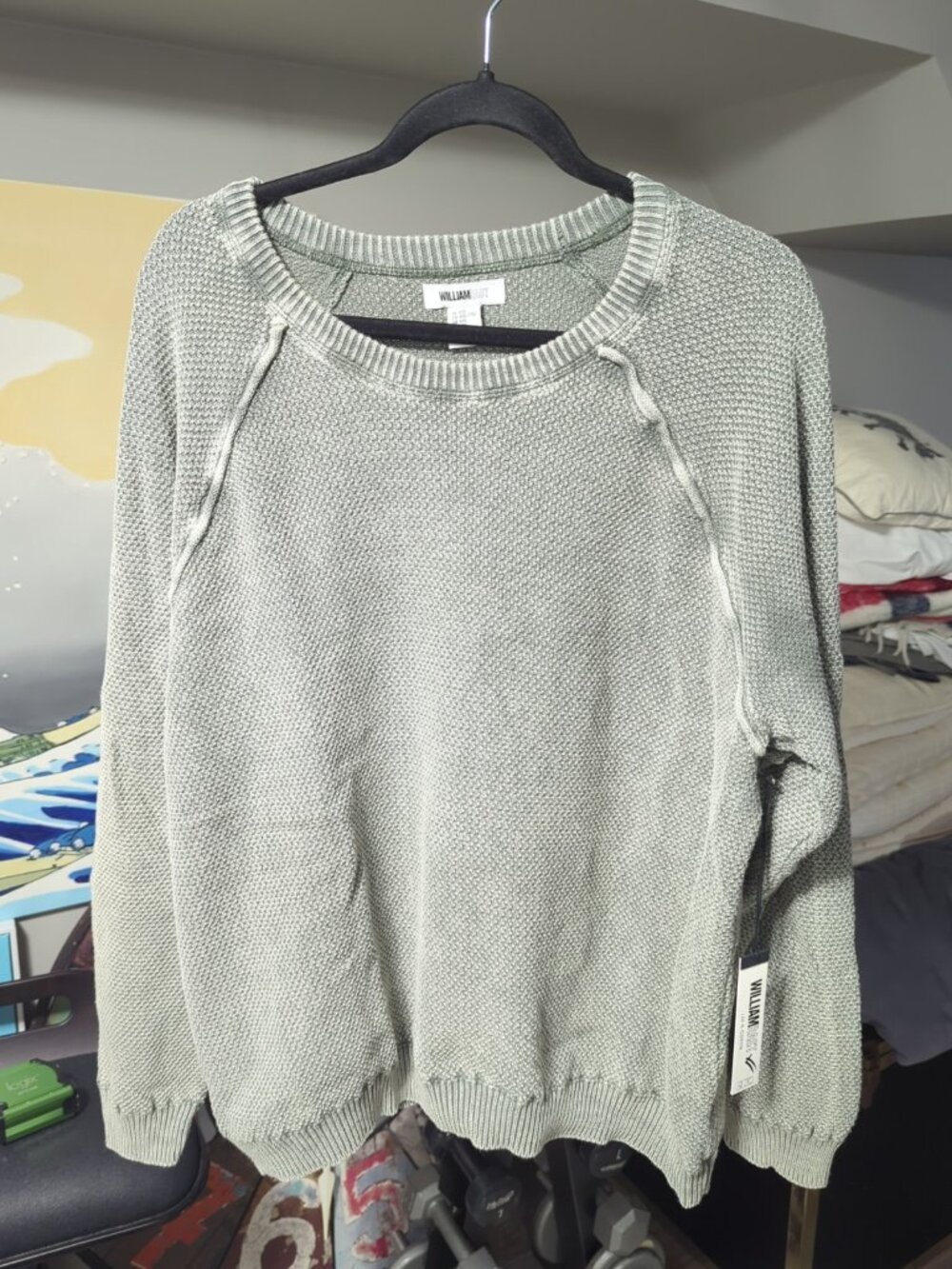 William Rast Men’s Cotton Grey Green Sweater XXL Large NWT